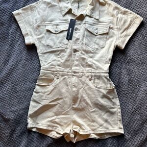 Fashion Nova Cream Jumpsuit